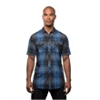 Men's Short-Sleeve Plaid Pattern Woven Shirt