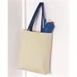 Q-Tees 11L Canvas Tote with Contrast-Color Handles