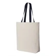 Q-Tees 11L Canvas Tote with Contrast-Color Handles