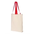 Q-Tees 11L Canvas Tote with Contrast-Color Handles