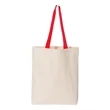 Q-Tees 11L Canvas Tote with Contrast-Color Handles