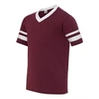 Augusta Sportswear Youth V-Neck Jersey with Striped Sleeves