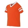 Augusta Sportswear Youth V-Neck Jersey with Striped Sleeves