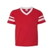 Augusta Sportswear Youth V-Neck Jersey with Striped Sleeves