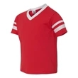 Augusta Sportswear Youth V-Neck Jersey with Striped Sleeves