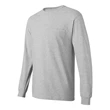 Hanes Authentic Long Sleeve Pocket T-Shirt