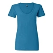 J. America Women's V-Neck Slub T-Shirt