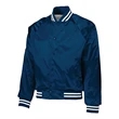 Augusta Sportswear Satin Baseball Jacket Striped Trim