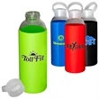 Prime Line 18oz Glass Bottle With Color Silicone Sleeve