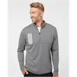 Adidas Men's 3-Stripes Double Knit Quarter-Zip Pullover