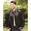Augusta Sportswear Satin Baseball Jacket Striped Trim