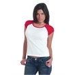Bayside Juniors' USA-Made Cap Sleeve Raglan Tee