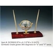 Crystal Globe Desk Set  Crystal Award Trophy.