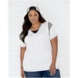 LAT Women's Curvy Lace Up Fine Jersey Tee