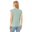 Ladies' Flowy Muscle T-Shirt with Rolled Cuff