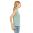 Ladies' Flowy Muscle T-Shirt with Rolled Cuff