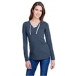 Ladies' Long Sleeve Fine Jersey Lace-Up T-Shirt