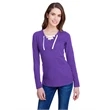 Ladies' Long Sleeve Fine Jersey Lace-Up T-Shirt