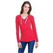 Ladies' Long Sleeve Fine Jersey Lace-Up T-Shirt