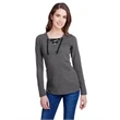 Ladies' Long Sleeve Fine Jersey Lace-Up T-Shirt