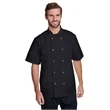 Unisex Studded Front Short-Sleeve Chef's Jacket