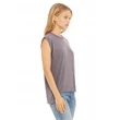 Ladies' Flowy Muscle T-Shirt with Rolled Cuff