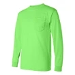 Bayside USA-Made 50/50 Long Sleeve T-Shirt with a Pocket