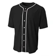 Shorts Sleeve Full Button Baseball Top