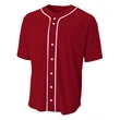 Shorts Sleeve Full Button Baseball Top