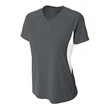 Ladies' Color Block Performance V-Neck T-Shirt