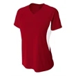 Ladies' Color Block Performance V-Neck T-Shirt