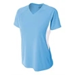 Ladies' Color Block Performance V-Neck T-Shirt