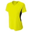 Ladies' Color Block Performance V-Neck T-Shirt