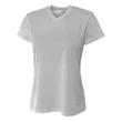 Ladies' Birds-Eye Mesh V-Neck T-Shirt
