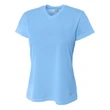 Ladies' Birds-Eye Mesh V-Neck T-Shirt
