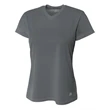 Ladies' Birds-Eye Mesh V-Neck T-Shirt