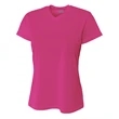 Ladies' Birds-Eye Mesh V-Neck T-Shirt