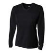 Ladies' Birds-Eye Mesh Long Sleeve V-Neck T-Shirt