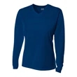 Ladies' Birds-Eye Mesh Long Sleeve V-Neck T-Shirt