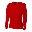 Ladies' Birds-Eye Mesh Long Sleeve V-Neck T-Shirt