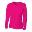 Ladies' Birds-Eye Mesh Long Sleeve V-Neck T-Shirt