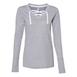 LAT Women's Fine Jersey Lace-Up Long Sleeve T-Shirt