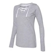 LAT Women's Fine Jersey Lace-Up Long Sleeve T-Shirt