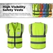 Zipper Front Safety Vest With Reflective Strips