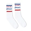 SOCCO USA-Made Striped Crew Socks