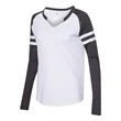 LAT Women's Fine Jersey Mash Up Long Sleeve T-Shirt