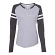 LAT Women's Fine Jersey Mash Up Long Sleeve T-Shirt