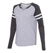 LAT Women's Fine Jersey Mash Up Long Sleeve T-Shirt