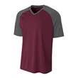 Adult Polyester V-Neck Strike Jersey with Contrast Sleeve