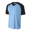 Adult Polyester V-Neck Strike Jersey with Contrast Sleeve